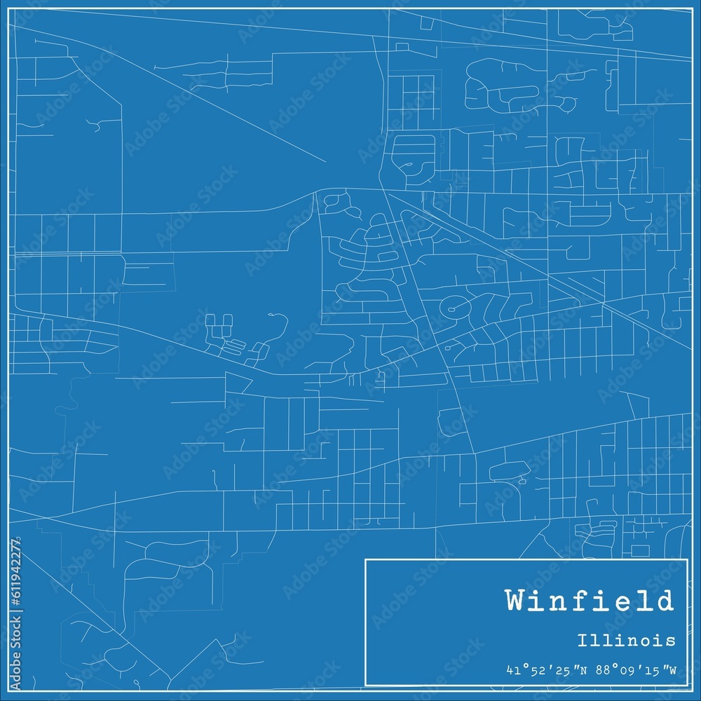 Blueprint US city map of Winfield, Illinois. Blueprint US city map of Winfield, Illinois.