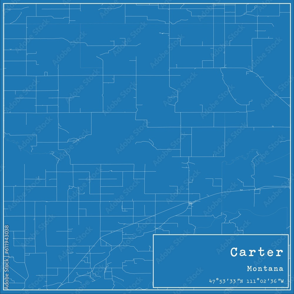 Blueprint US city map of Carter, Montana. Blueprint US city map of Carter, Montana.