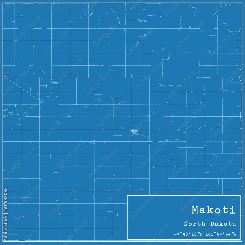 Blueprint US city map of Makoti, North Dakota. Blueprint US city map of Makoti, North Dakota.