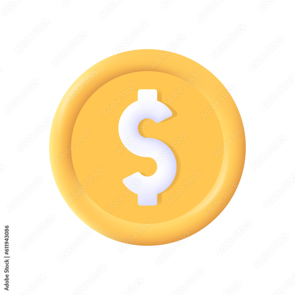 Vector Dollar currency sign 3d vector icon high quality and fully scalable Vector Dollar currency sign 3d vector icon high quality and fully scalable