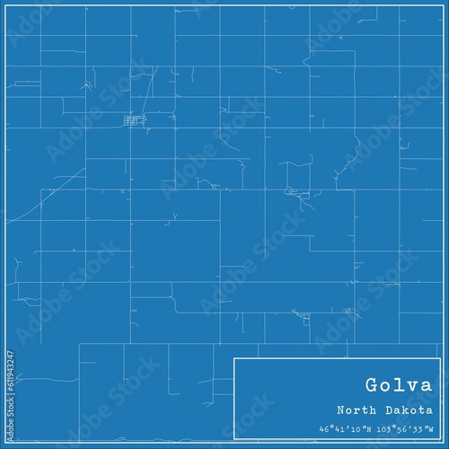 Wallpaper Mural Blueprint US city map of Golva, North Dakota. Torontodigital.ca