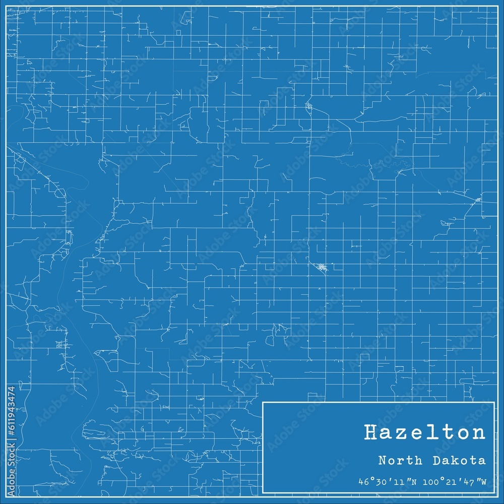custom made wallpaper toronto digitalBlueprint US city map of Hazelton, North Dakota.