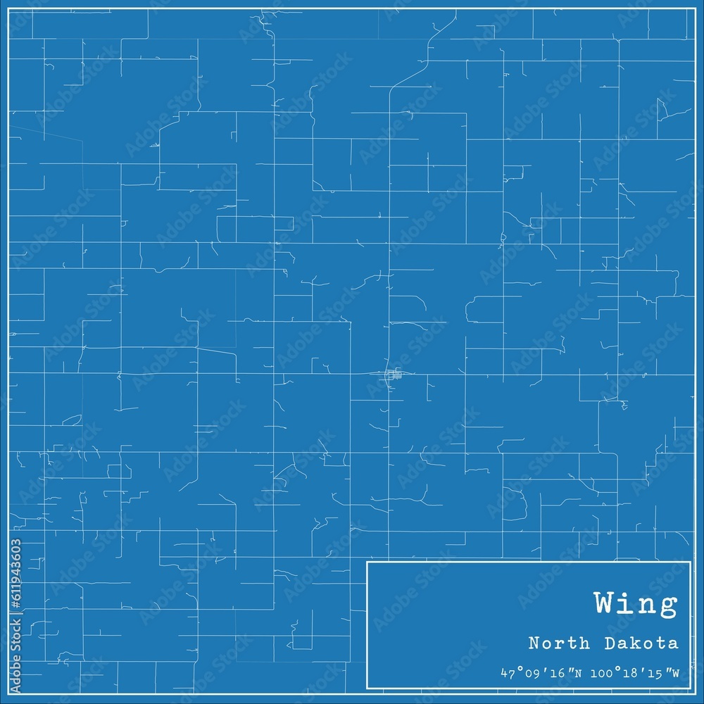 Blueprint US city map of Wing, North Dakota. Blueprint US city map of Wing, North Dakota.