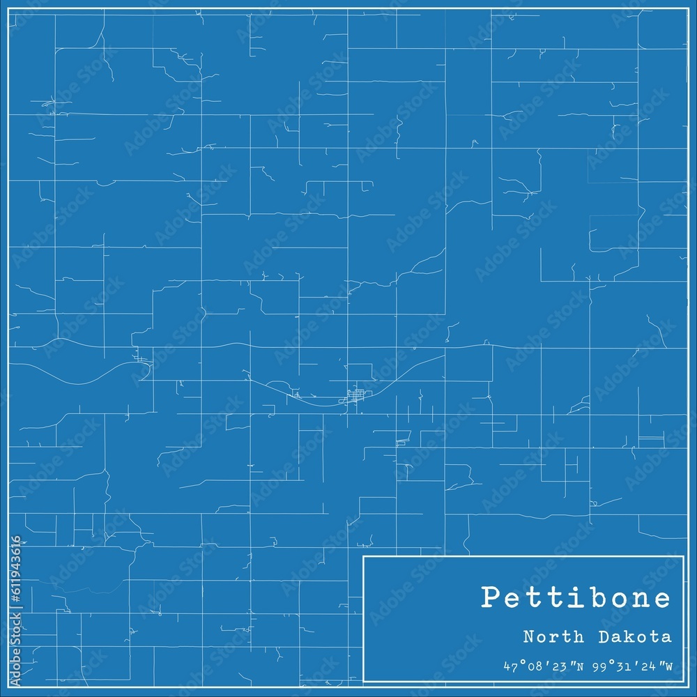 custom made wallpaper toronto digitalBlueprint US city map of Pettibone, North Dakota.