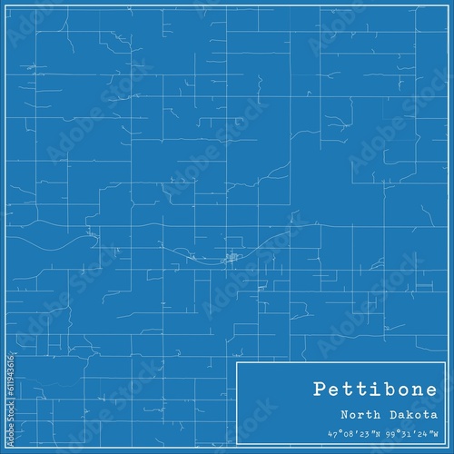 Wallpaper Mural Blueprint US city map of Pettibone, North Dakota. Torontodigital.ca