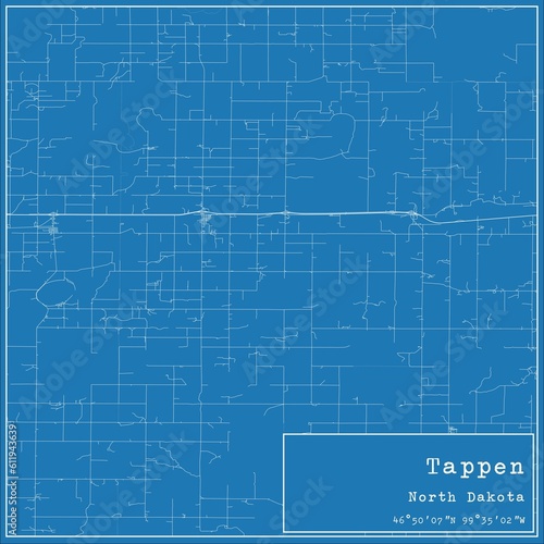 Wallpaper Mural Blueprint US city map of Tappen, North Dakota. Torontodigital.ca