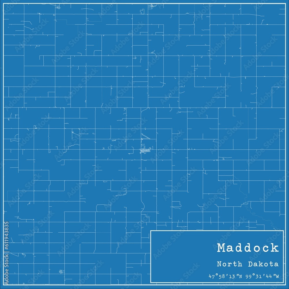 Blueprint US city map of Maddock, North Dakota. Blueprint US city map of Maddock, North Dakota.