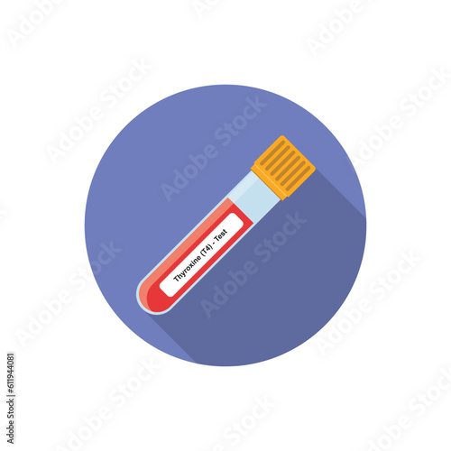 Thyroxine (T4) Blood Test Concept Design. Vector Illustration.