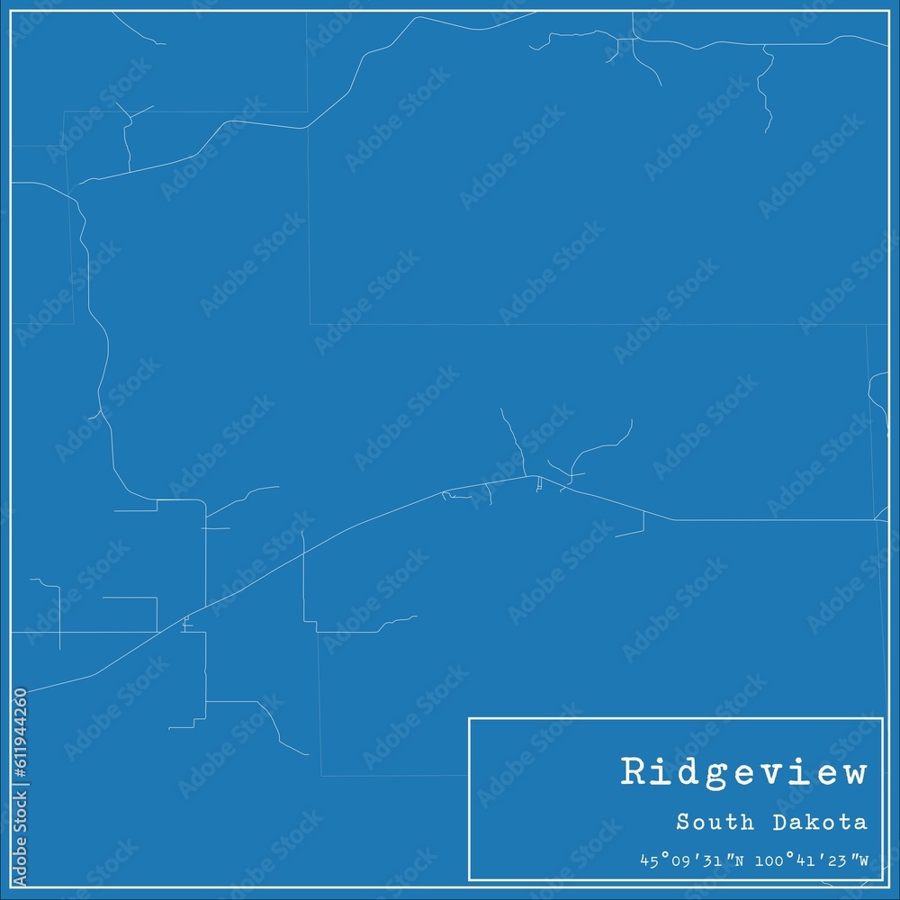Blueprint US city map of Ridgeview, South Dakota. Blueprint US city map of Ridgeview, South Dakota.