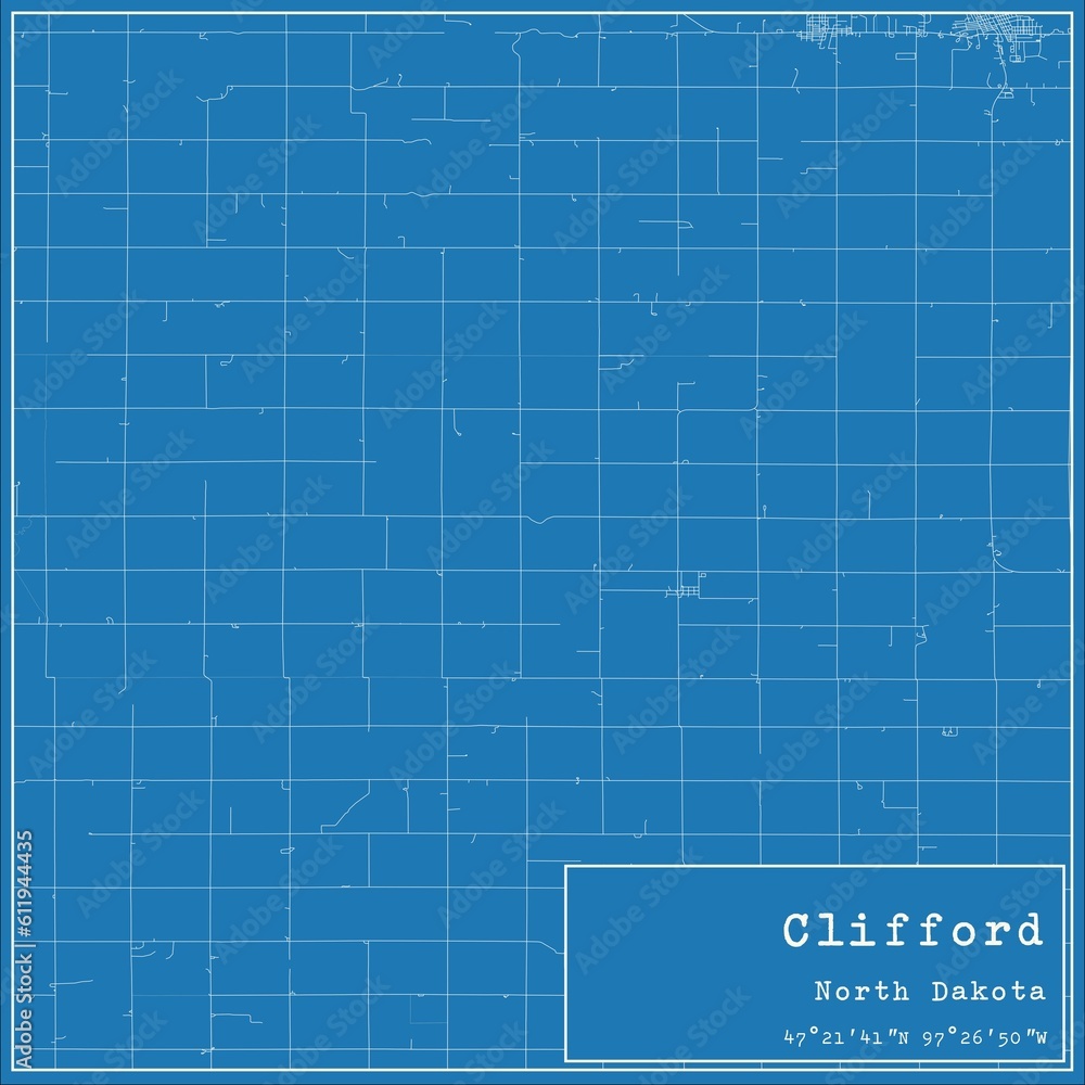 Blueprint US city map of Clifford, North Dakota. Blueprint US city map of Clifford, North Dakota.