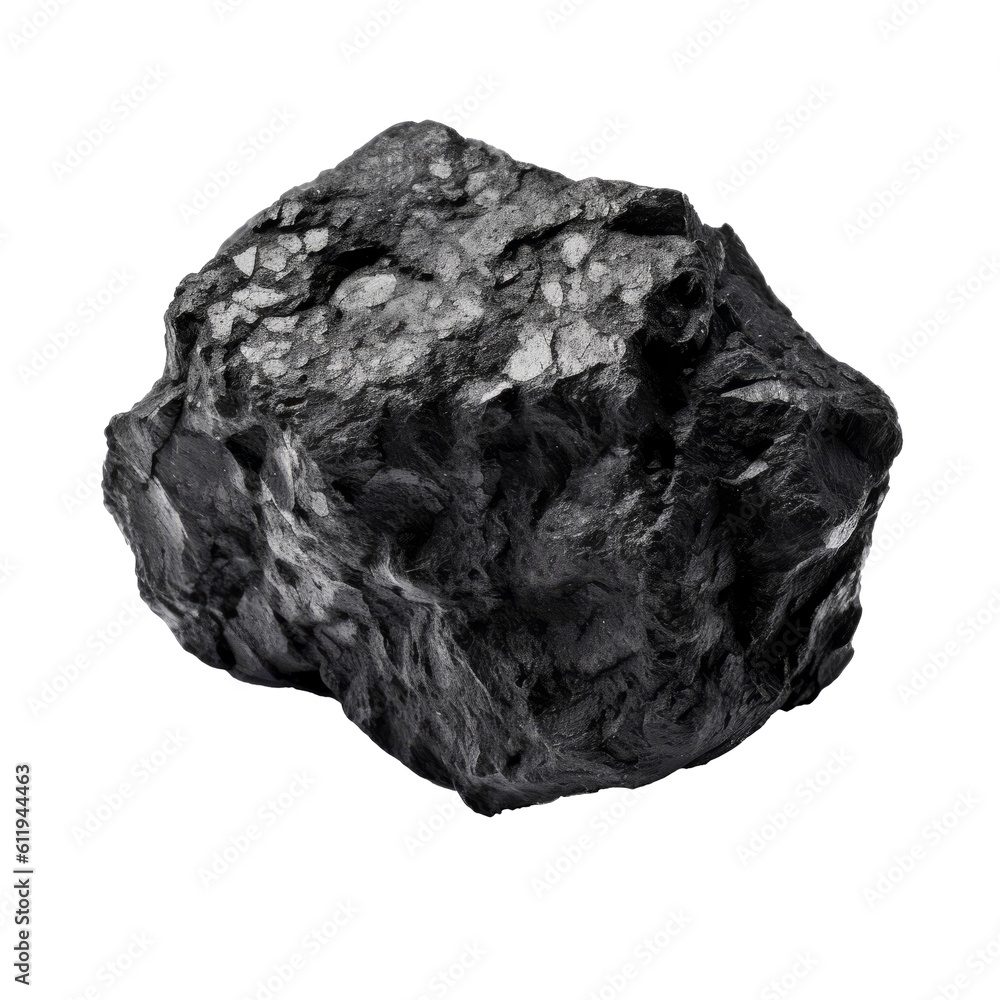 Fototapeta premium Lump of coal on a transparent background. PNG. Generative AI.