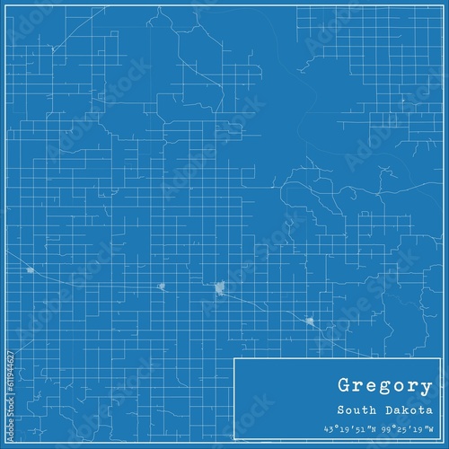 Wallpaper Mural Blueprint US city map of Gregory, South Dakota. Torontodigital.ca