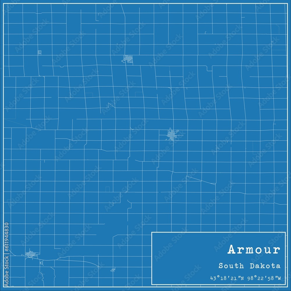 Blueprint US city map of Armour, South Dakota. Blueprint US city map of Armour, South Dakota.