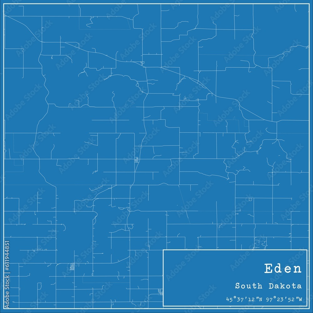 Obraz premium Blueprint US city map of Eden, South Dakota.
