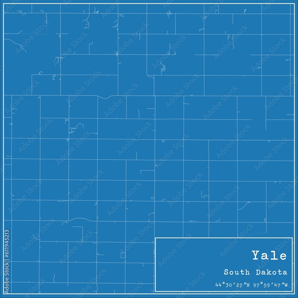 Blueprint US city map of Yale, South Dakota. Blueprint US city map of Yale, South Dakota.