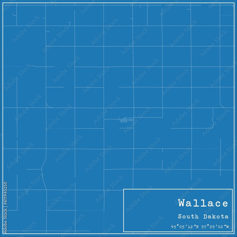 Blueprint US city map of Wallace, South Dakota. Blueprint US city map of Wallace, South Dakota.