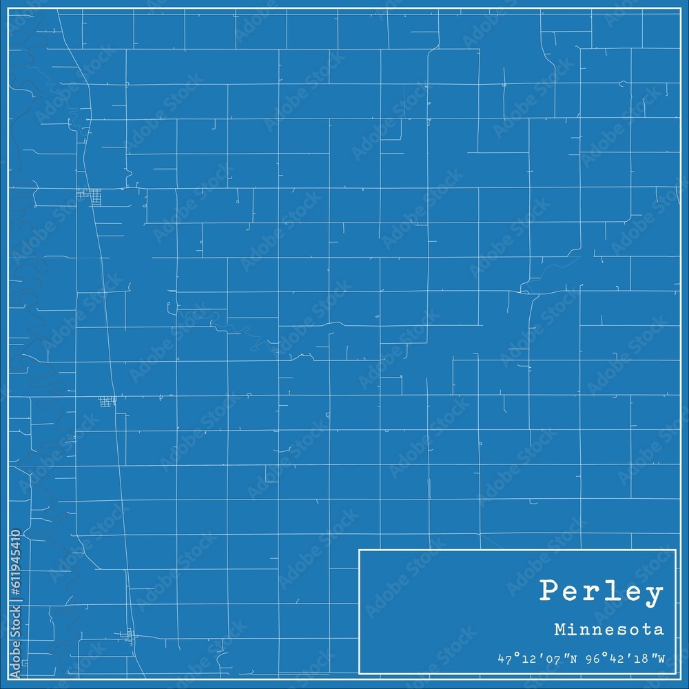 Blueprint US city map of Perley, Minnesota. Blueprint US city map of Perley, Minnesota.
