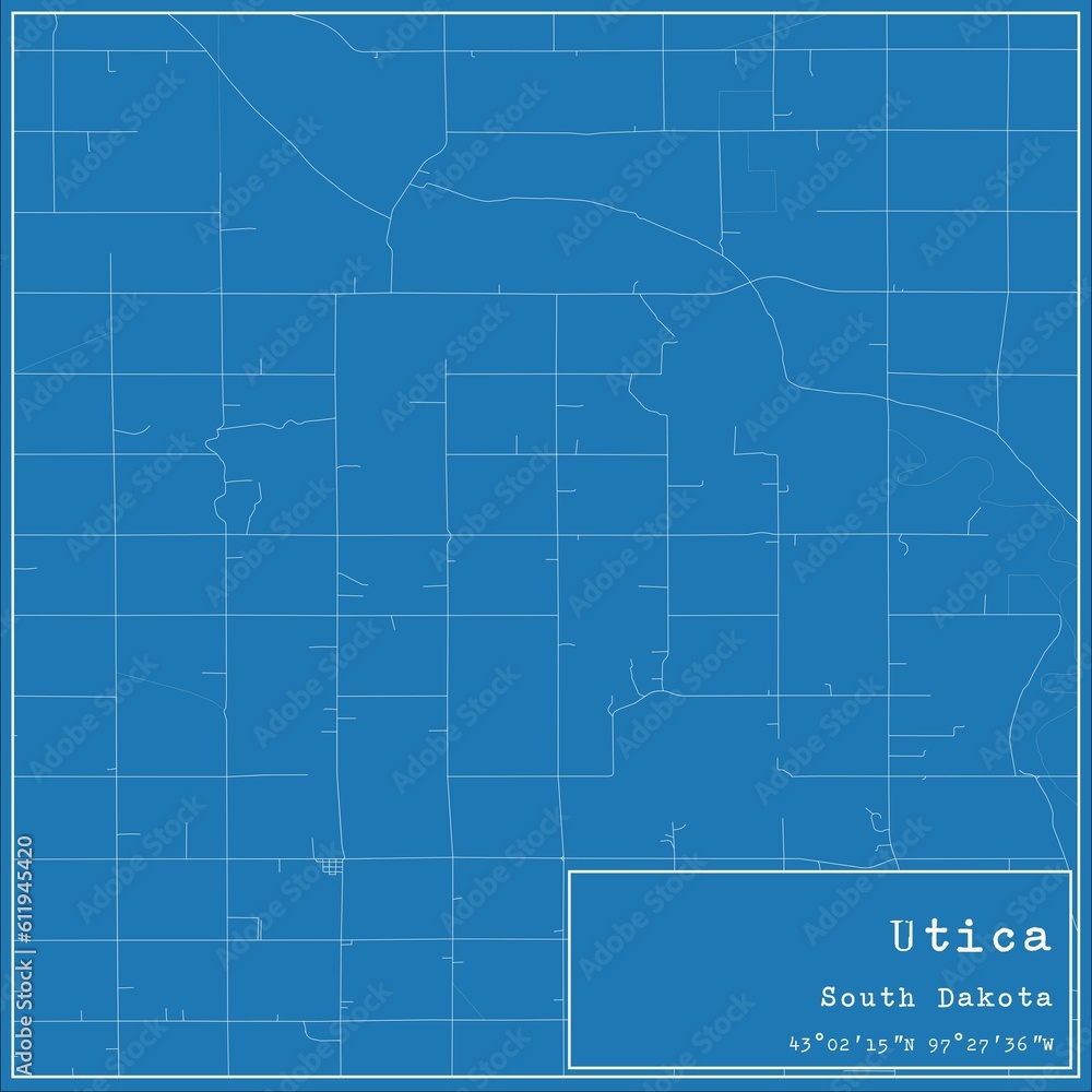 Blueprint US city map of Utica, South Dakota. Blueprint US city map of Utica, South Dakota.