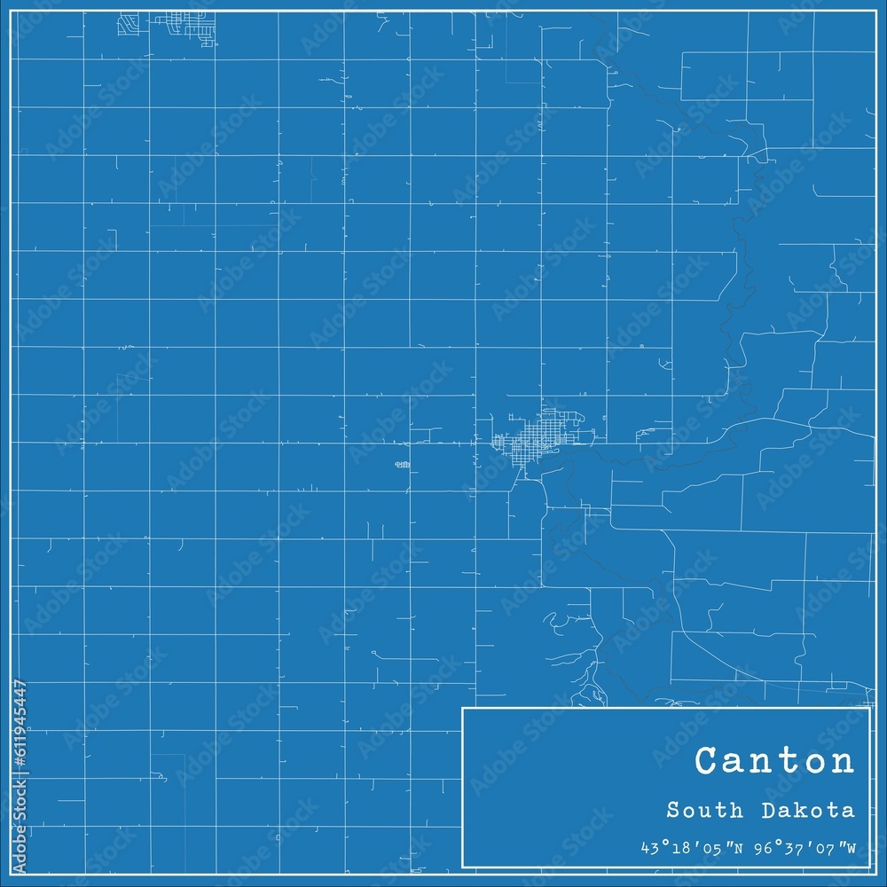 Blueprint US city map of Canton, South Dakota. Blueprint US city map of Canton, South Dakota.
