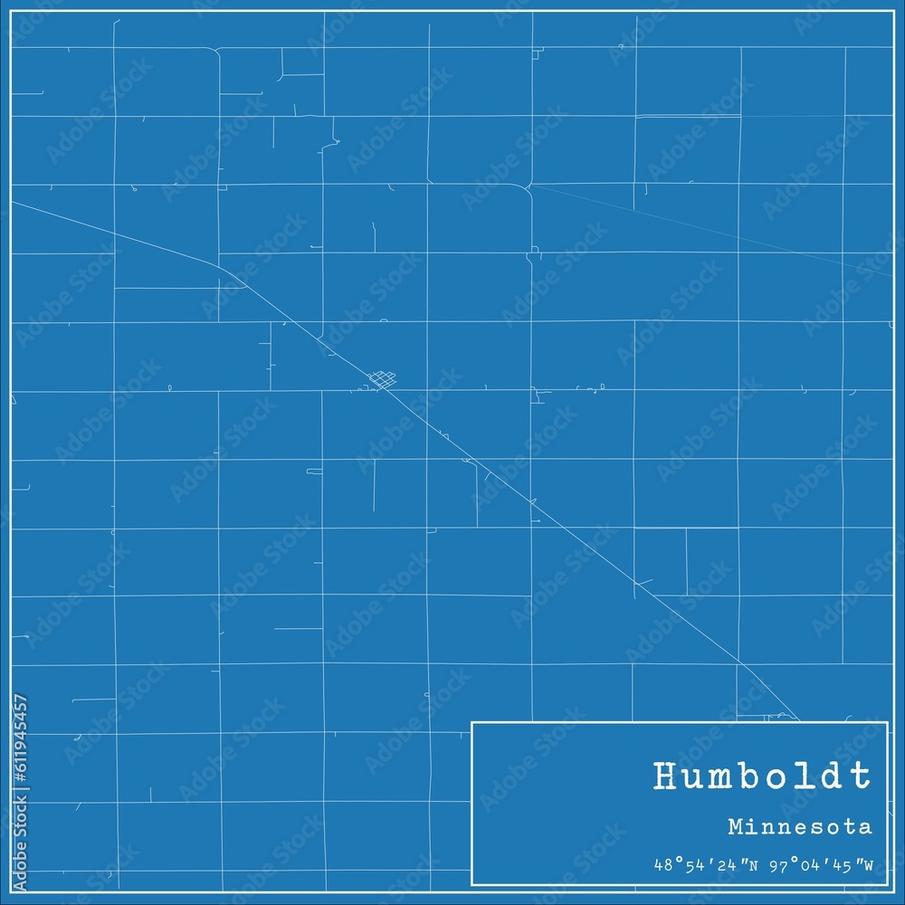 Blueprint US city map of Humboldt, Minnesota. Blueprint US city map of Humboldt, Minnesota.