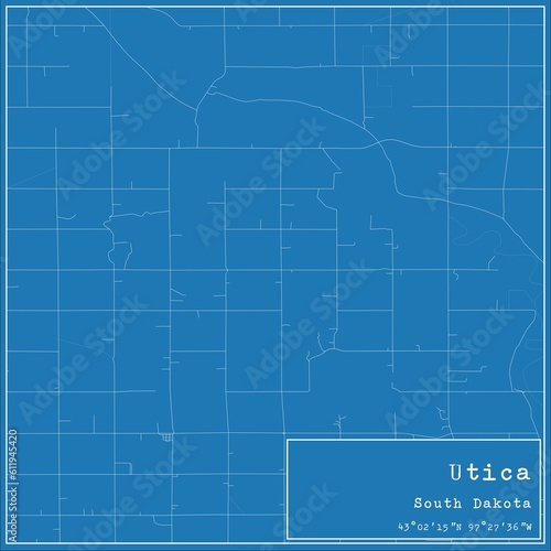 Wallpaper Mural Blueprint US city map of Utica, South Dakota. Torontodigital.ca