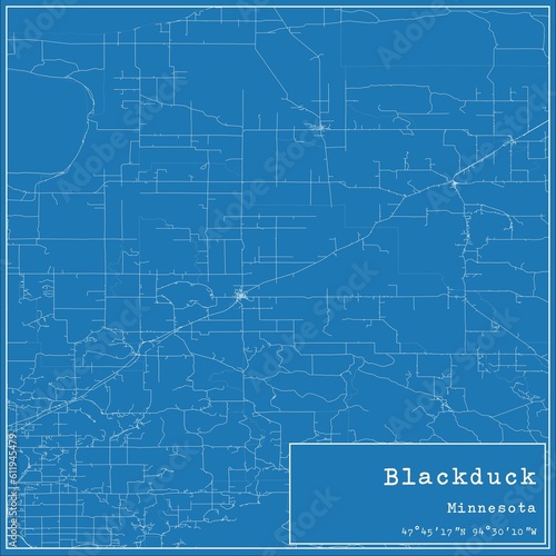 Blueprint US city map of Blackduck, Minnesota. photo