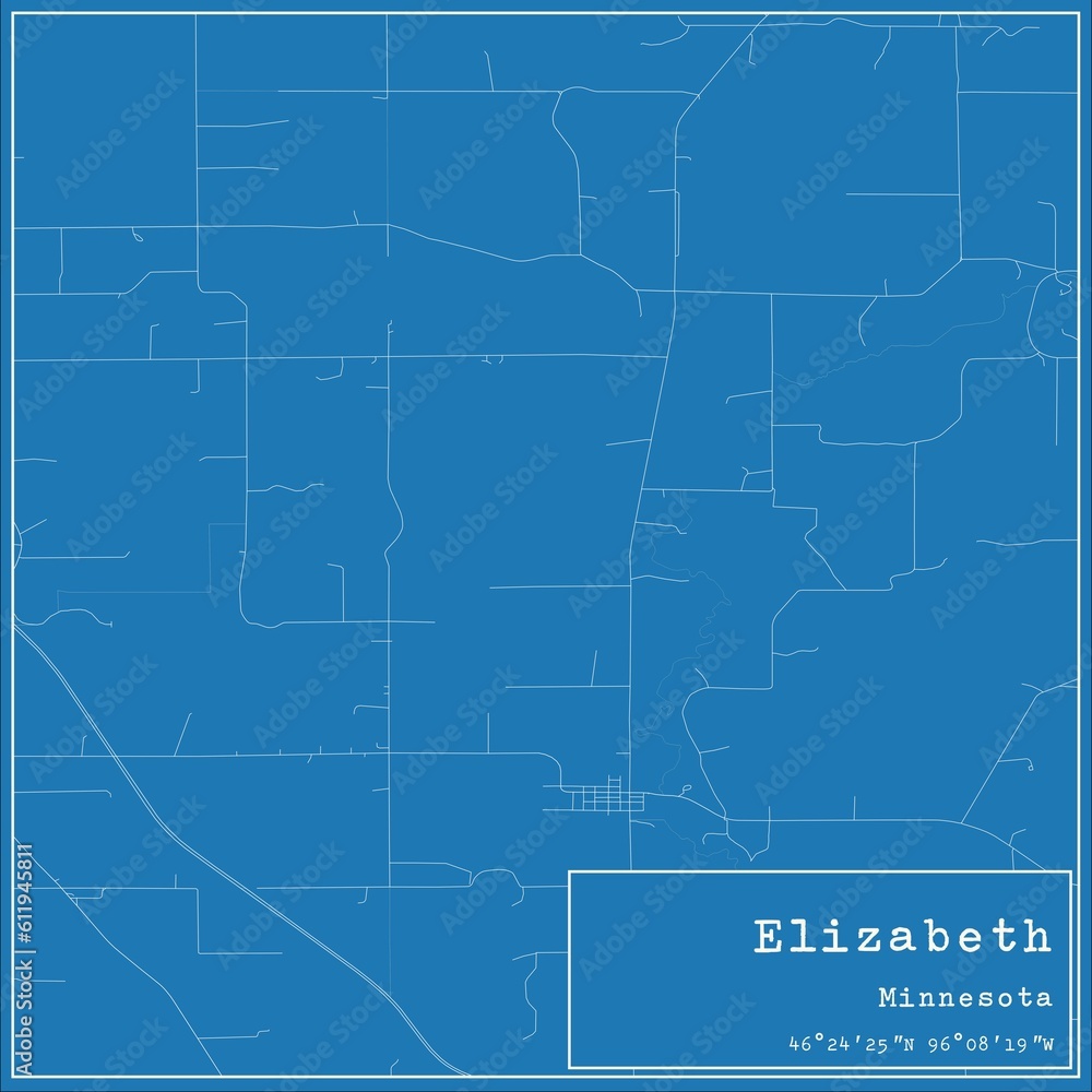 Blueprint US city map of Elizabeth, Minnesota.