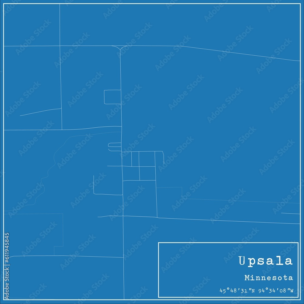 Blueprint US city map of Upsala, Minnesota. Blueprint US city map of Upsala, Minnesota.