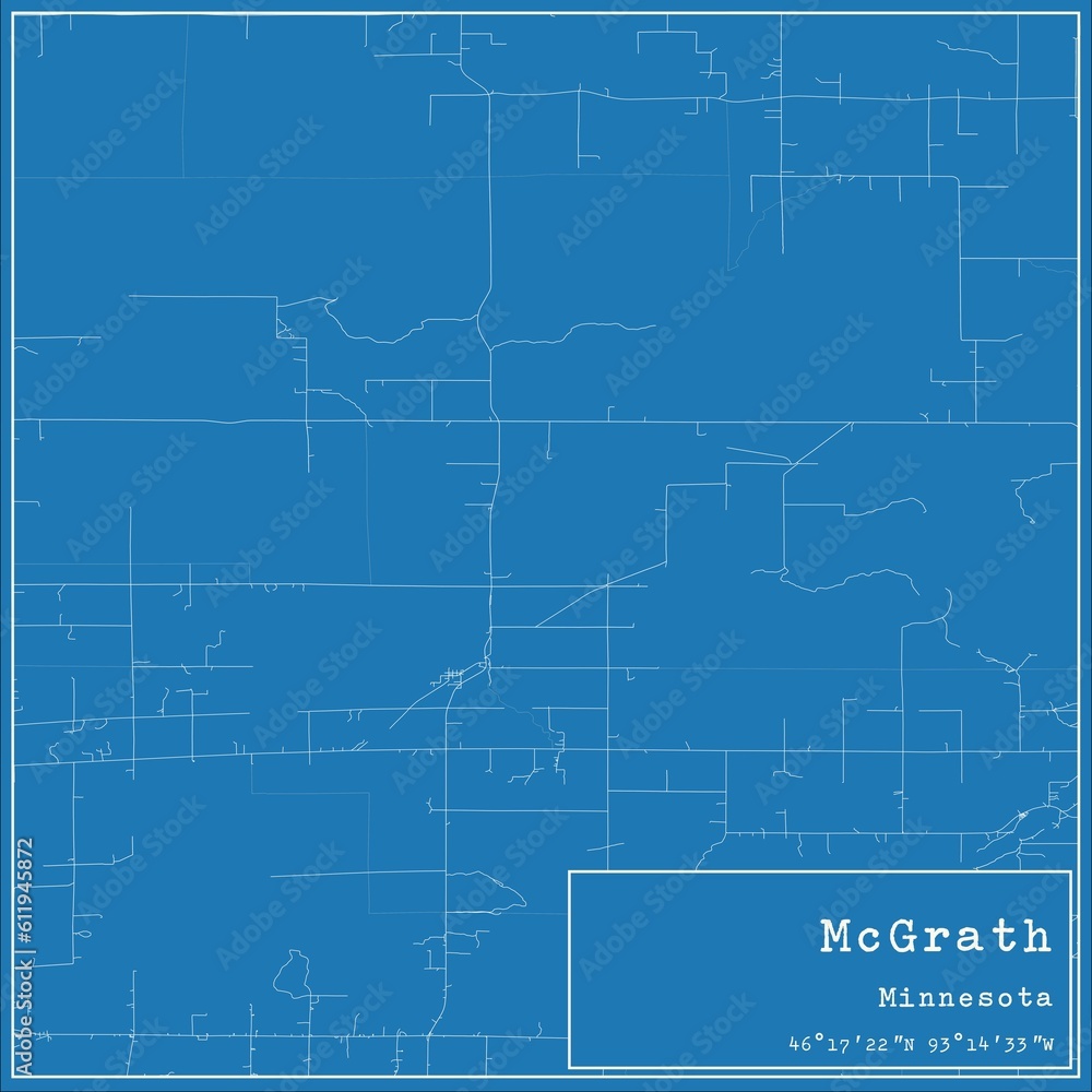 Blueprint US city map of McGrath, Minnesota.
