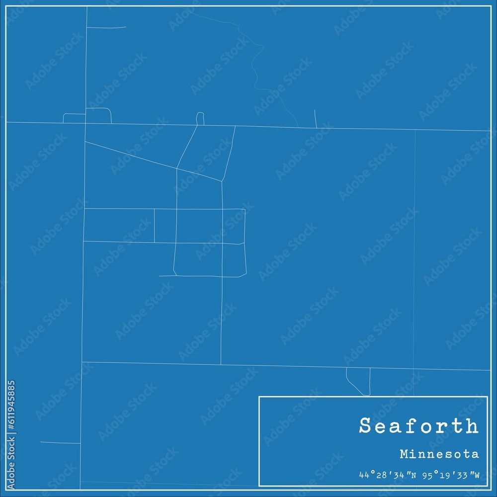 Blueprint US city map of Seaforth, Minnesota. Blueprint US city map of Seaforth, Minnesota.