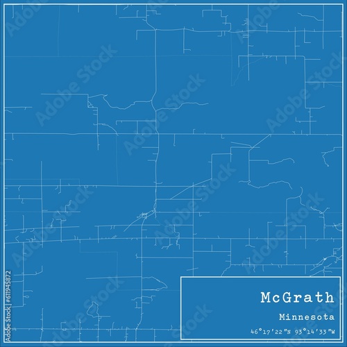 Blueprint US city map of McGrath, Minnesota. photo