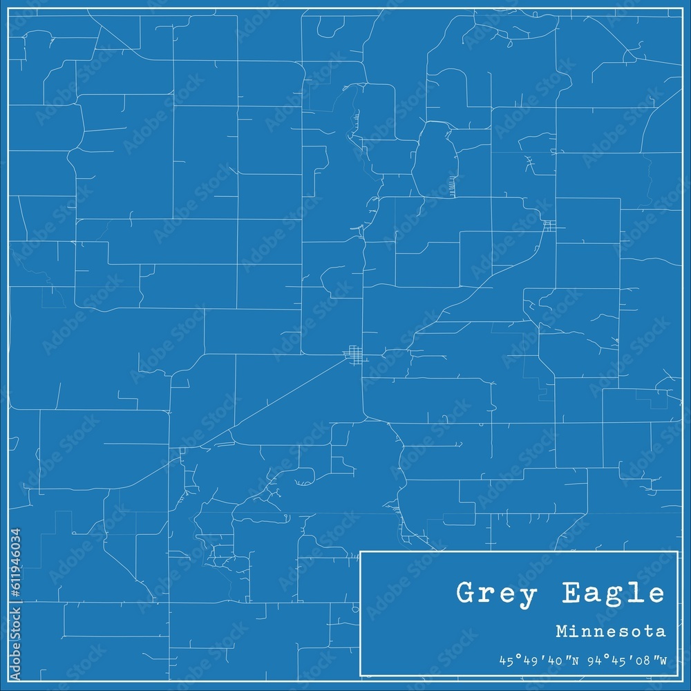 Obraz premium Blueprint US city map of Grey Eagle, Minnesota.