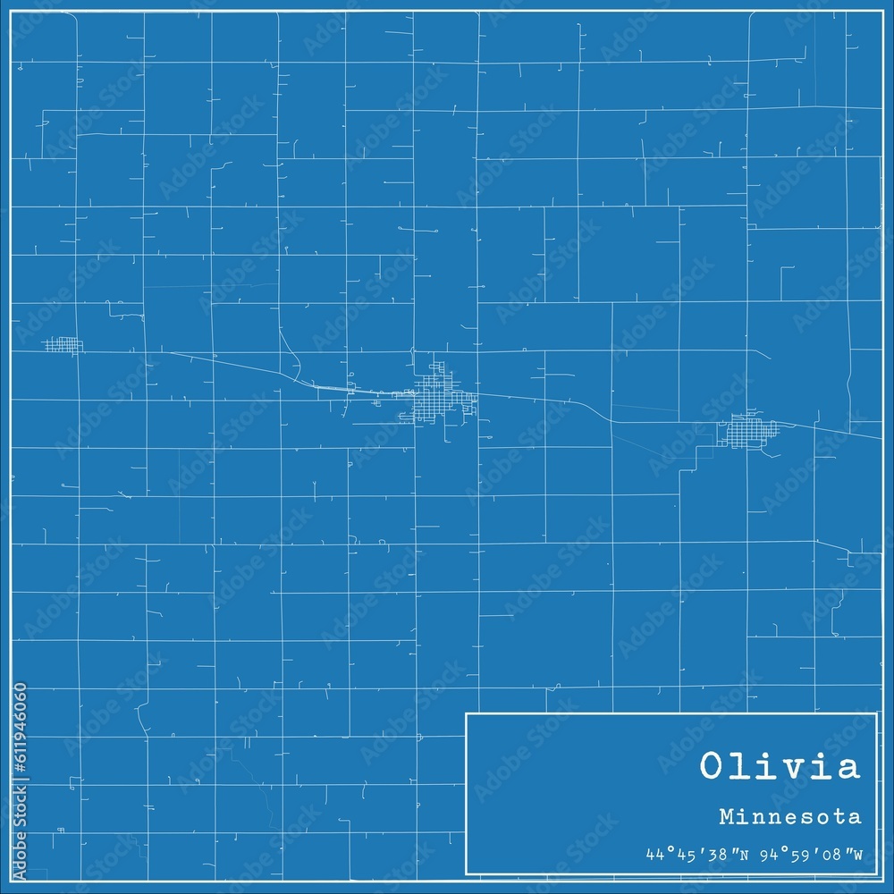 Blueprint US city map of Olivia, Minnesota. Blueprint US city map of Olivia, Minnesota.