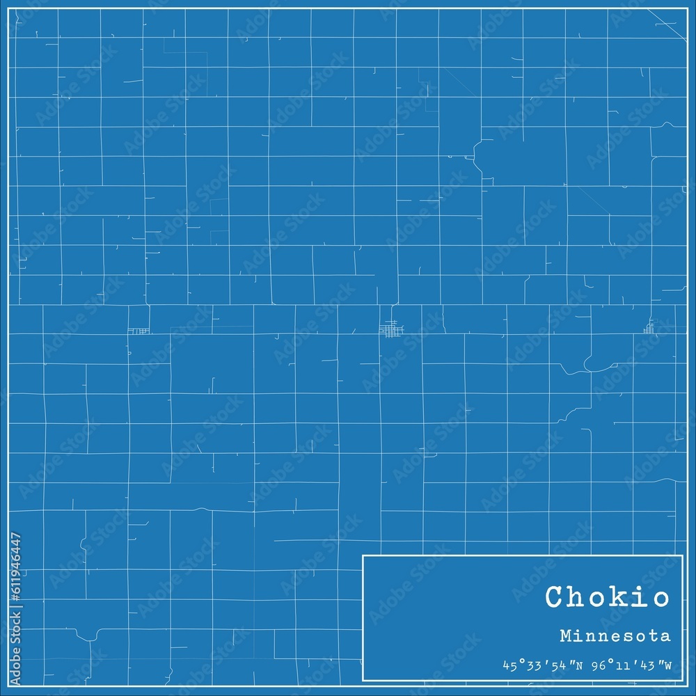 Blueprint US city map of Chokio, Minnesota. Blueprint US city map of Chokio, Minnesota.