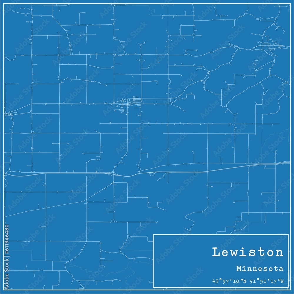 Blueprint US city map of Lewiston, Minnesota. Blueprint US city map of Lewiston, Minnesota.