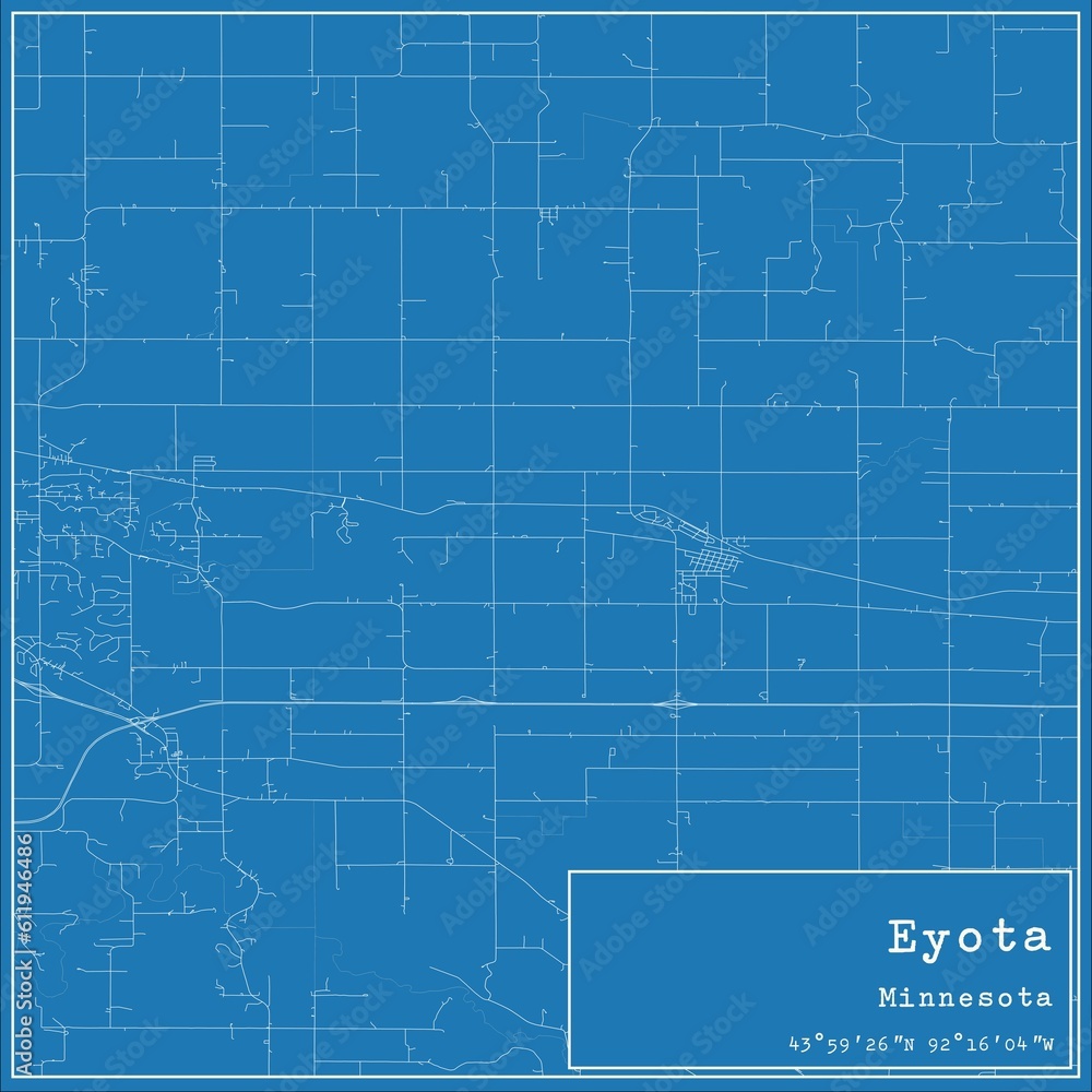 Blueprint US city map of Eyota, Minnesota. Blueprint US city map of Eyota, Minnesota.