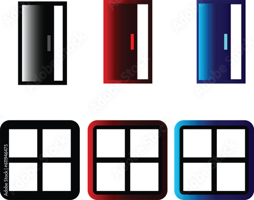 door and window symbol vector