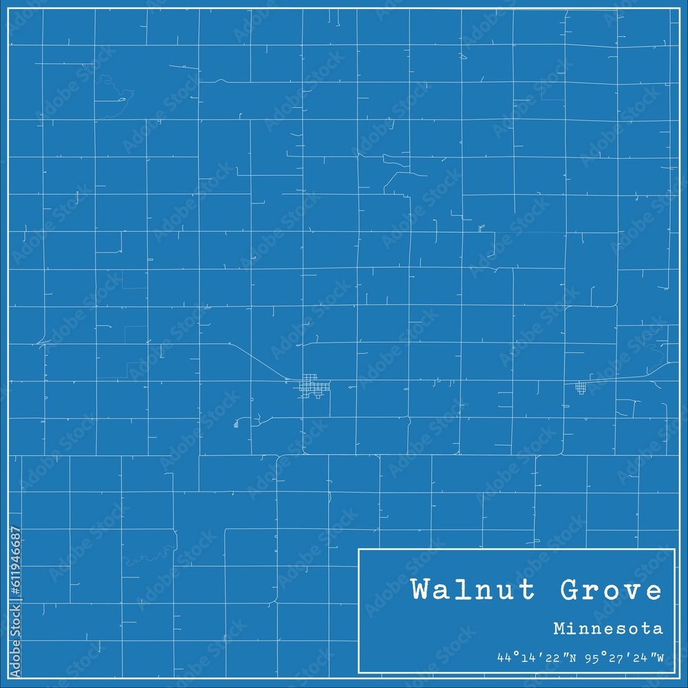 Blueprint US city map of Walnut Grove, Minnesota. Blueprint US city map of Walnut Grove, Minnesota.