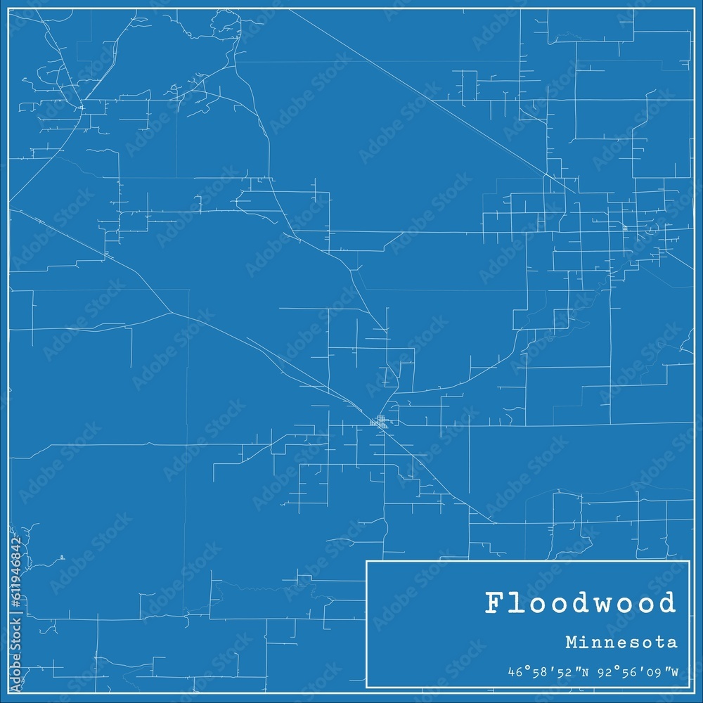 Blueprint US city map of Floodwood, Minnesota. Blueprint US city map of Floodwood, Minnesota.