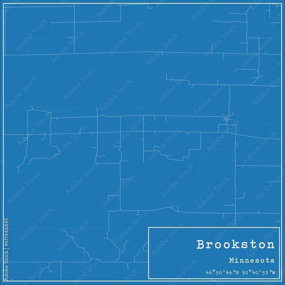 Obraz premium Blueprint US city map of Brookston, Minnesota.