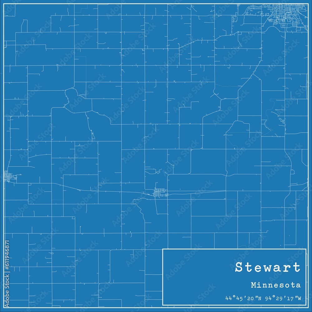 Blueprint US city map of Stewart, Minnesota. Blueprint US city map of Stewart, Minnesota.