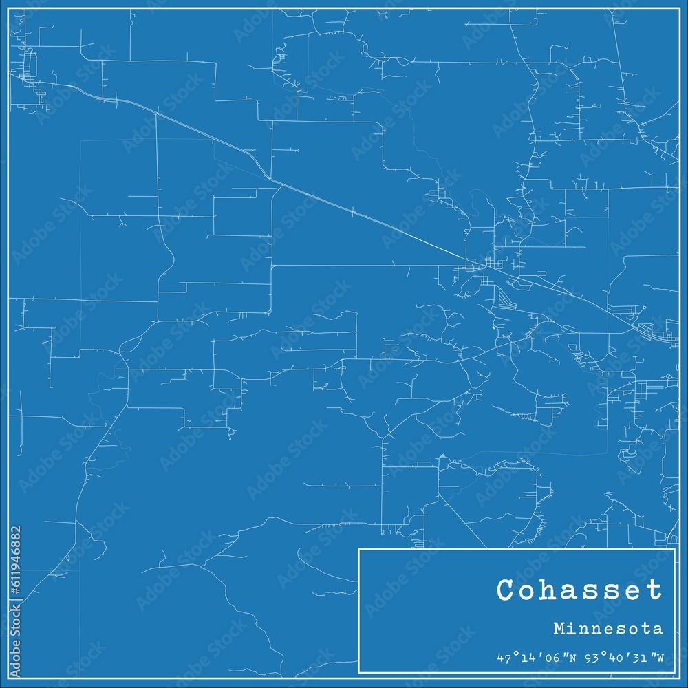 Blueprint US city map of Cohasset, Minnesota. Blueprint US city map of Cohasset, Minnesota.