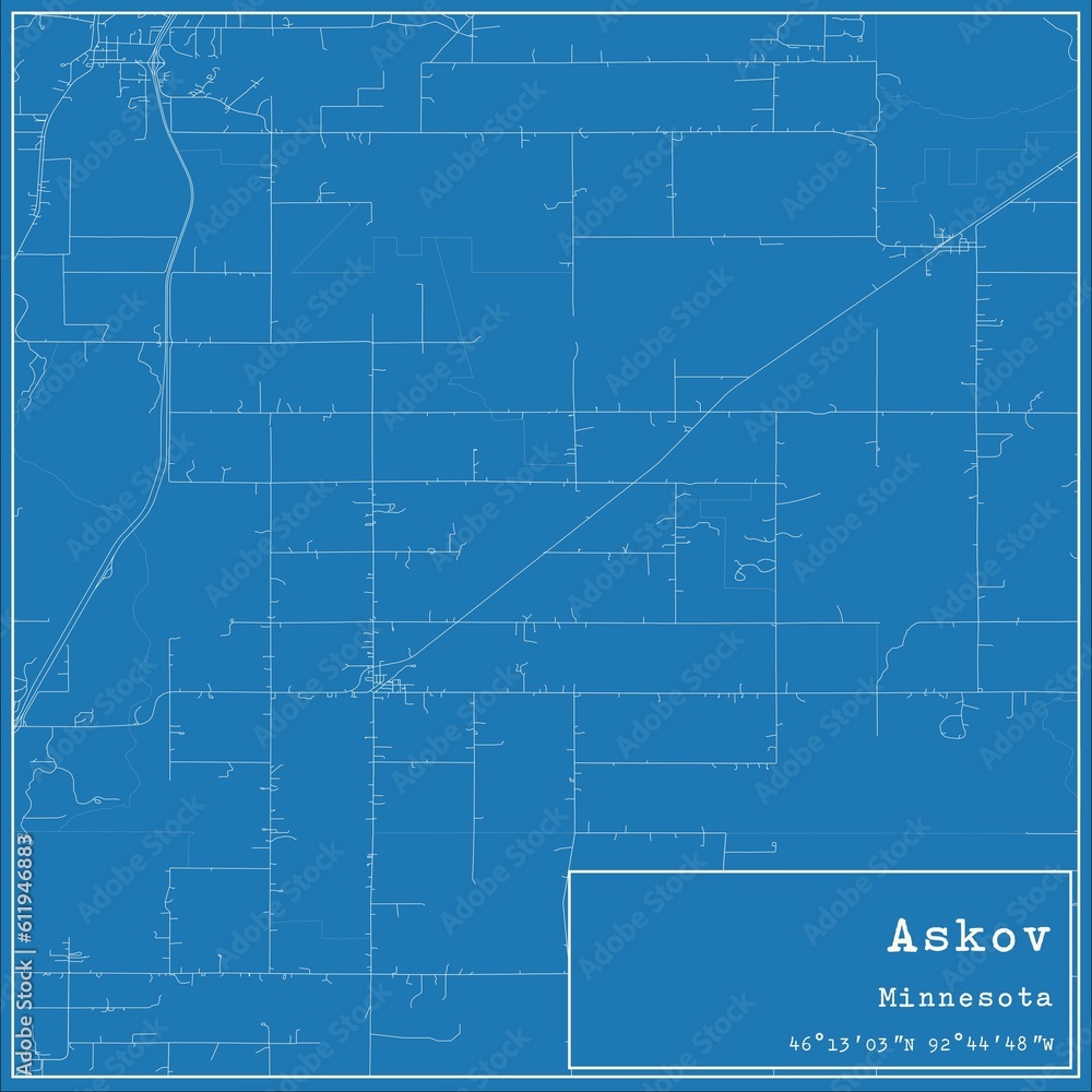 Blueprint US city map of Askov, Minnesota. Blueprint US city map of Askov, Minnesota.