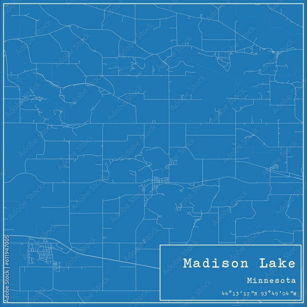 Blueprint US city map of Madison Lake, Minnesota. Blueprint US city map of Madison Lake, Minnesota.