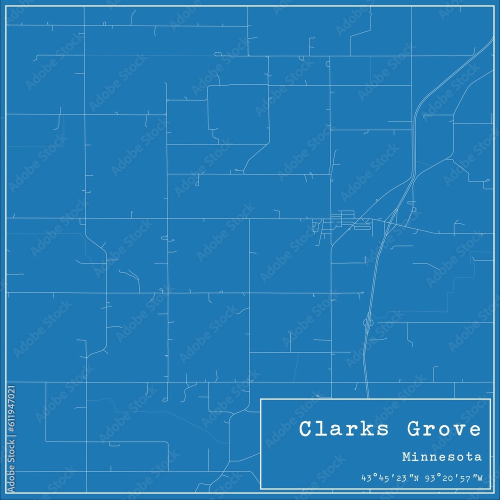 Blueprint US city map of Clarks Grove, Minnesota. Blueprint US city map of Clarks Grove, Minnesota.