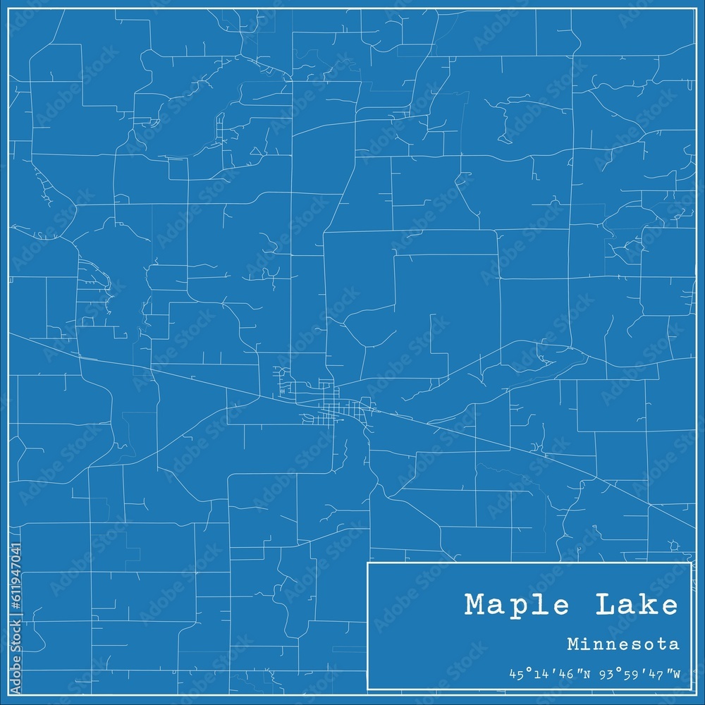 Blueprint US city map of Maple Lake, Minnesota. Blueprint US city map of Maple Lake, Minnesota.