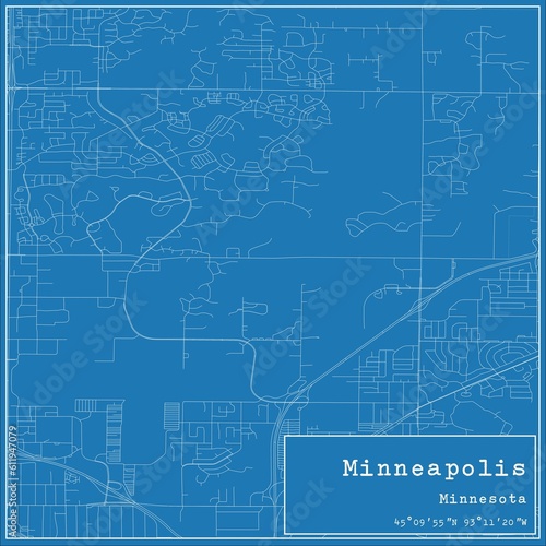 Wallpaper Mural Blueprint US city map of Minneapolis, Minnesota. Torontodigital.ca