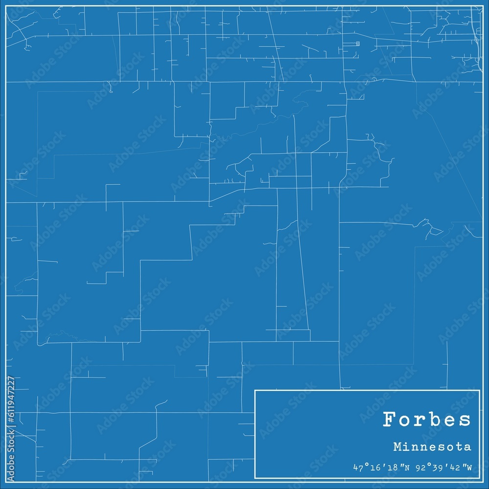 Blueprint US city map of Forbes, Minnesota. Blueprint US city map of Forbes, Minnesota.