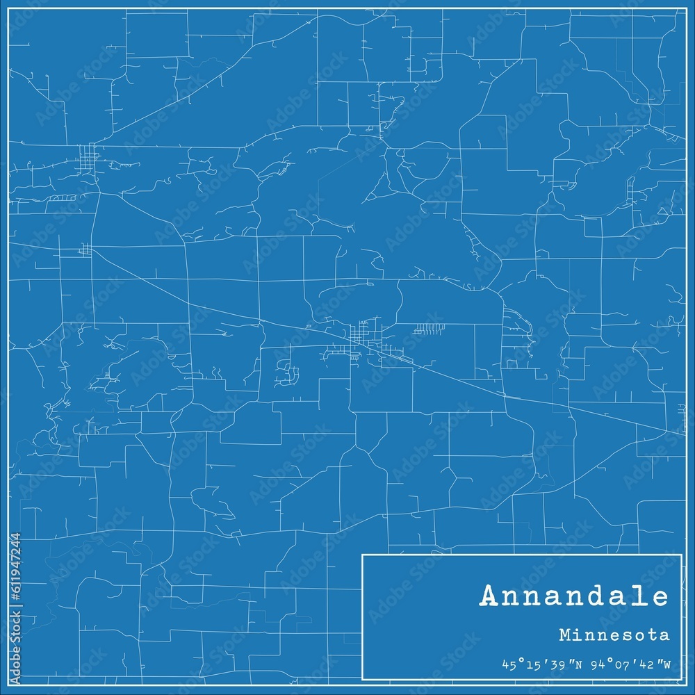Blueprint US city map of Annandale, Minnesota. Blueprint US city map of Annandale, Minnesota.