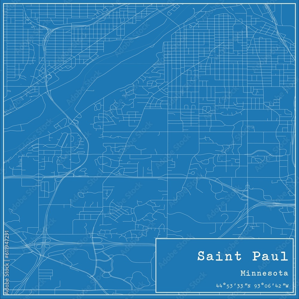 Obraz premium Blueprint US city map of Saint Paul, Minnesota.